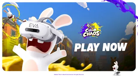 EVA și Ubisoft aduc Rabbids: Color Chaos la București. Joc VR în care părinții și copiii cuceresc arena cu vopsea colorată