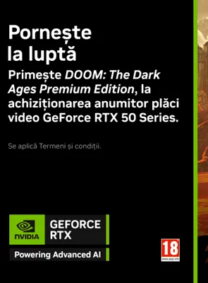 NVIDIA anunță bundle-ul DOOM: The Dark Ages GeForce RTX seria 50