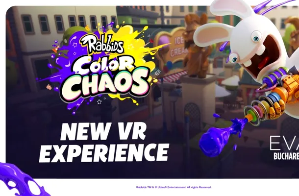 Cu ocazia Zilei Copilului, familiile intră în bătălii cu vopsea în noul joc VR Rabbids: Color Chaos la EVA București