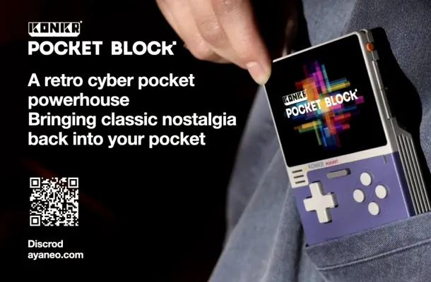 KONKR Pocket BLOCK, o nouă consolă portabilă retro cu aspect de GameBoy