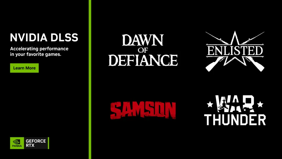 Jocuri precum War Thunder, Enlisted și Dawn of Defiance dispun de actualizări cu DLSS 4.5