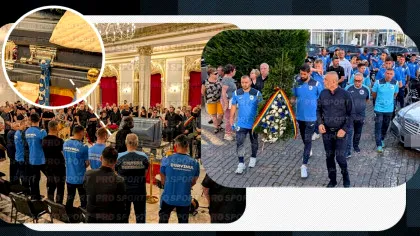 Imaginile durerii de la Hunedoara! Rămasă fără cuvinte, soția lui Mihai Leu a fost consolată de sute de oameni