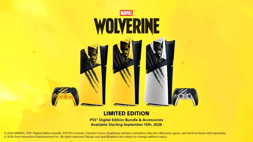 PlayStation prezintă noul bundle PS5 – Marvel’s Wolverine Battle Yellow Limited Edition, alături de accesoriile aferente