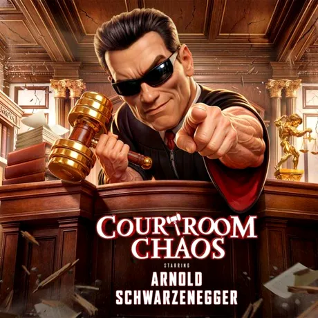 Arnold Schwarzenegger devine judecător în Courtroom Chaos, joc dezvoltat de studioul românesc Amber în colaborare cu Amazon Game Studios