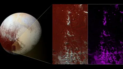 Când zăpada nu este din apă: spectacolul înghețat și roșiatic de pe Pluto