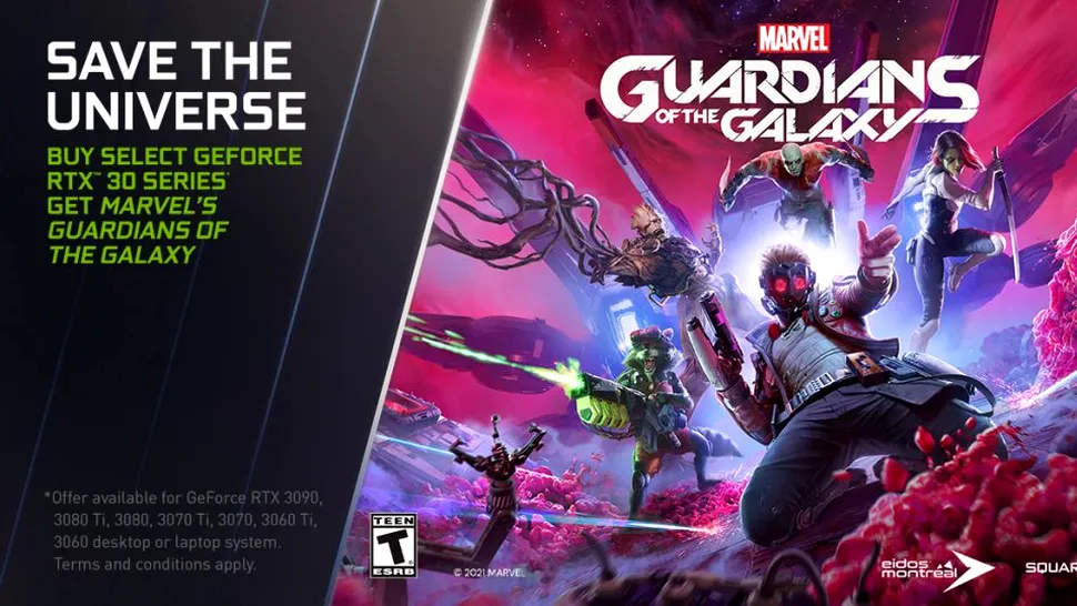 Bundle Marvel's Guardians of the Galaxy pentru sistemele noi echipate cu plăci video GeForce RTX