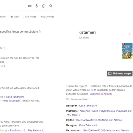 Ce se întâmplă dacă tastezi „katamari” în Google