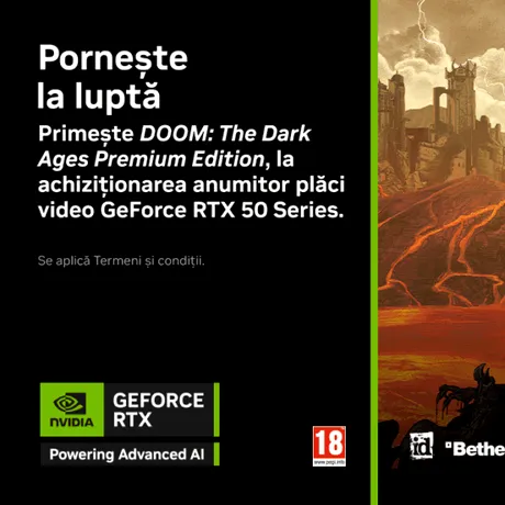 NVIDIA anunță bundle-ul DOOM: The Dark Ages GeForce RTX seria 50