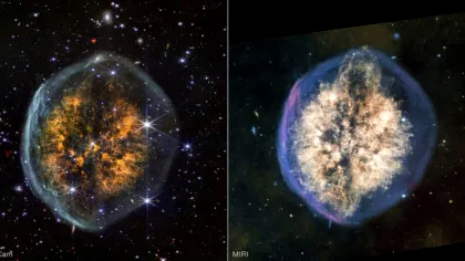 Telescopul James Webb surprinde detalii spectaculoase ale unei nebuloase în formă de craniu