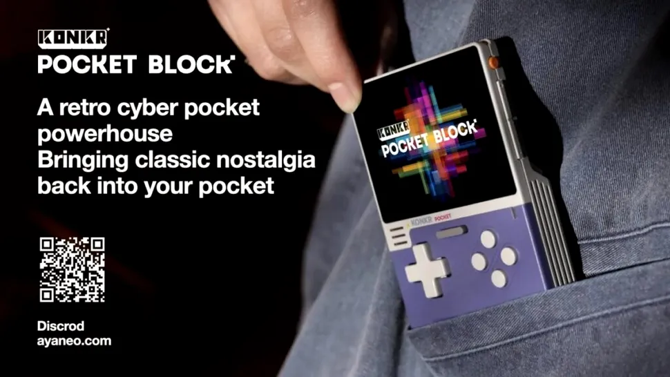 KONKR Pocket BLOCK, o nouă consolă portabilă retro cu aspect de GameBoy