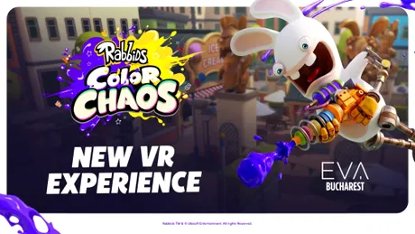 Cu ocazia Zilei Copilului, familiile intră în bătălii cu vopsea în noul joc VR Rabbids: Color Chaos la EVA București