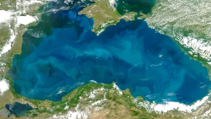 Poluarea masivă din Marea Neagră, vizibilă din spațiu. Accesează HARTA INTERACTIVĂ
