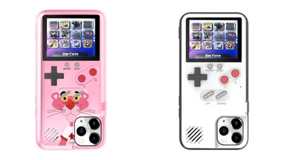 Husa care pune o consolă „Game Boy” pe spatele telefonului