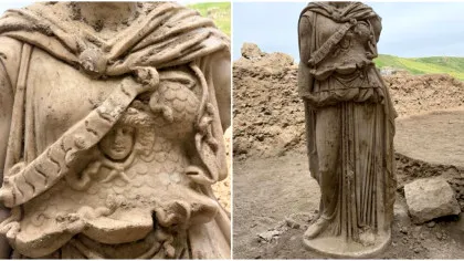 O statuie uimitoare care o înfățișează pe Atena, descoperită în Turcia