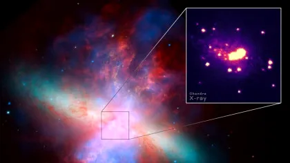 O galaxie în care se formează stele emite vânturi cu viteze de peste 3 milioane de kilometri pe oră