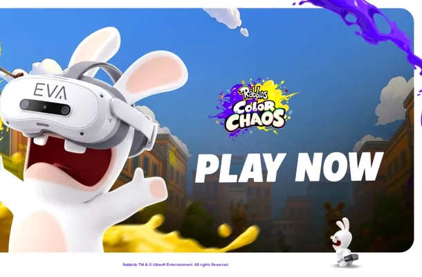 EVA și Ubisoft aduc Rabbids: Color Chaos la București. Joc VR în care părinții și copiii cuceresc arena cu vopsea colorată