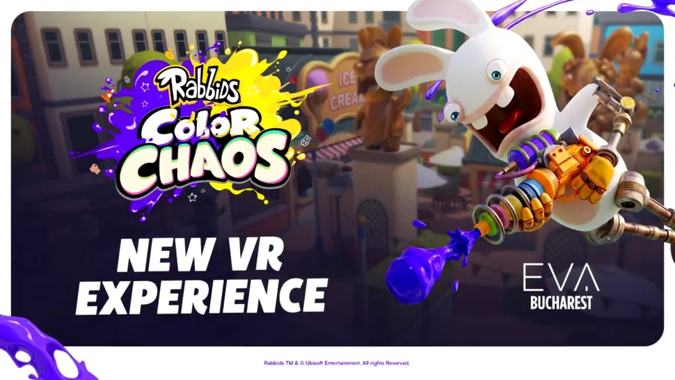 Cu ocazia Zilei Copilului, familiile intră în bătălii cu vopsea în noul joc VR Rabbids: Color Chaos la EVA București