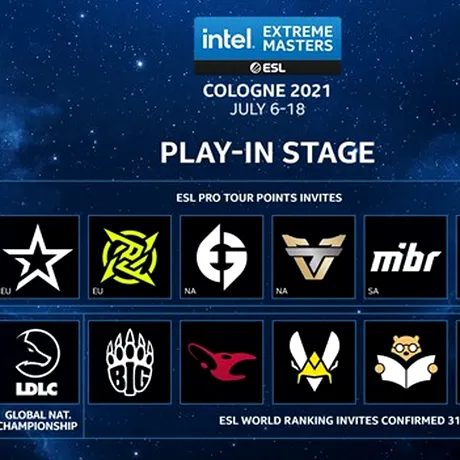 Ce echipe participă la Intel Extreme Masters Cologne 2021